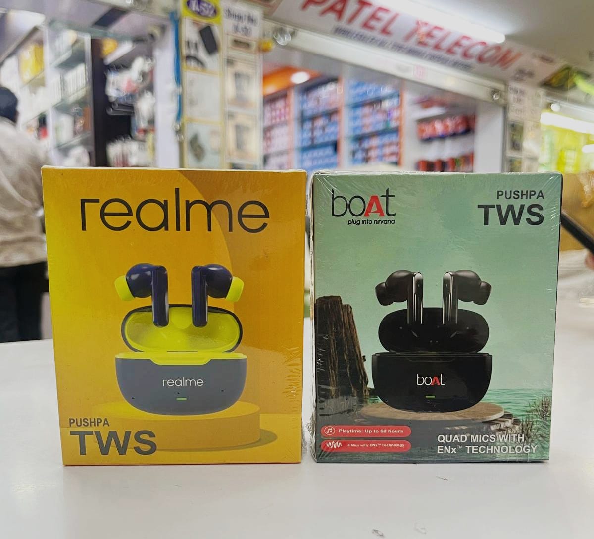 REALME AND BOAT PUSHPA TWS